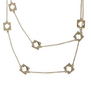 KATE SPADE • Gold Spade Hole Punch Rosary Long Necklace